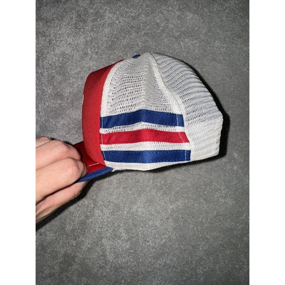 80s Vintage Trucker Hat Red Mesh Adjustable One Size Snapback Cap‎ - Picture 3 of 6